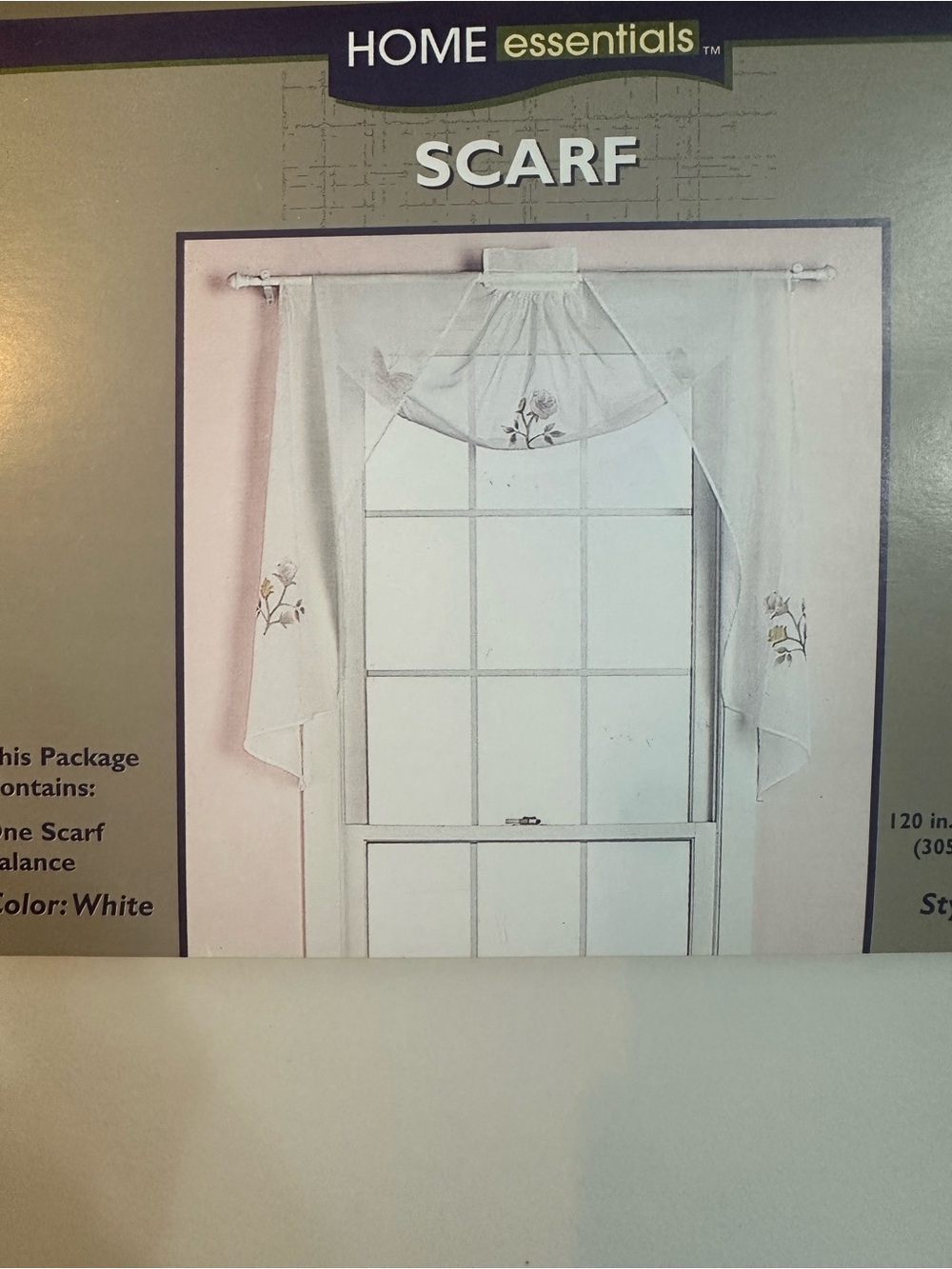 Set of 6 Vintage HOME essentials White Window Scarf Valance